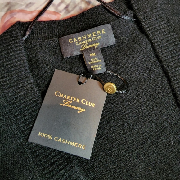 NWT Petite Charter Club Luxury Cashmere Cardigan - Picture 7 of 12